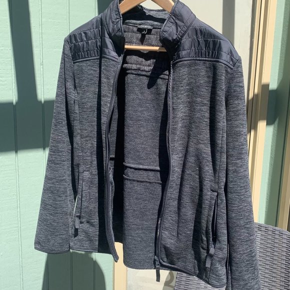 Talbots Grey Color Block Fleece Jacket - Picture 3 of 7